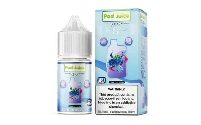 Pod Juice Blue Razz Ice Pj5000 Tf 30ml Nic Salt Vape Juice - 35mg