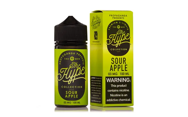 The Hype Sour Apple 100ml Vape Juice - 0mg