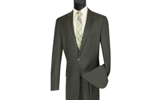 Color Vinci Men's 2 Pc Wool-look Executive Suit Stylish Solid Color