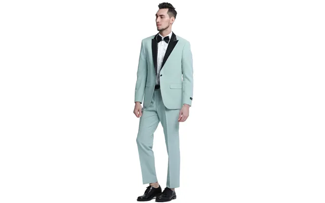 Mint Green Men's Wedding & Prom Tuxedo With One Button Peak Lapel