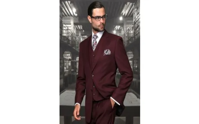 Statement Men's Wool 3-piece Suit - Solid Colors 100%