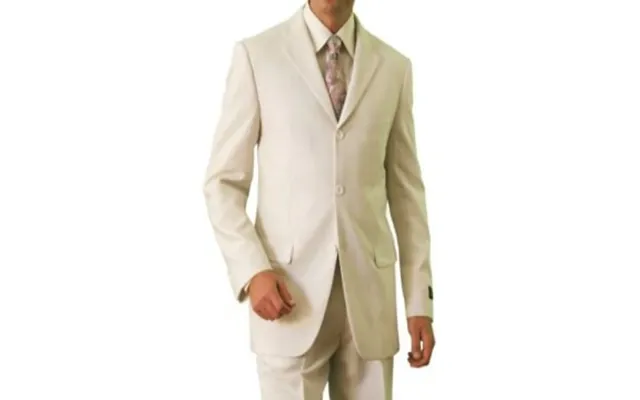 Tazio Men's Non-vented 3-button Suit - 2-piece Set