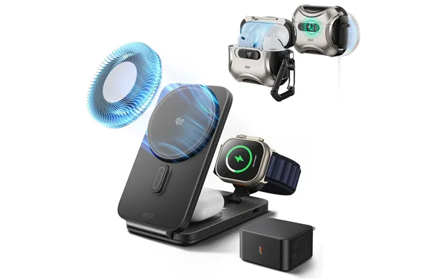 25w Cryoboost Foldable 3-in-1 Magnetic Charger And Airpods Pro 3 Cyber Flicklock Case Bundle Eu Plug-black&titanium - Ti
