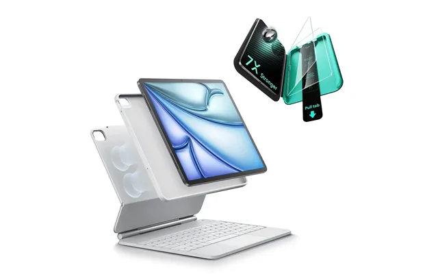 Ipad Air 11 M4, 2026 Bundle Rebound Magnet-tastaturhülle 360 & Displayschutz-de Layout-white - De Layout-white