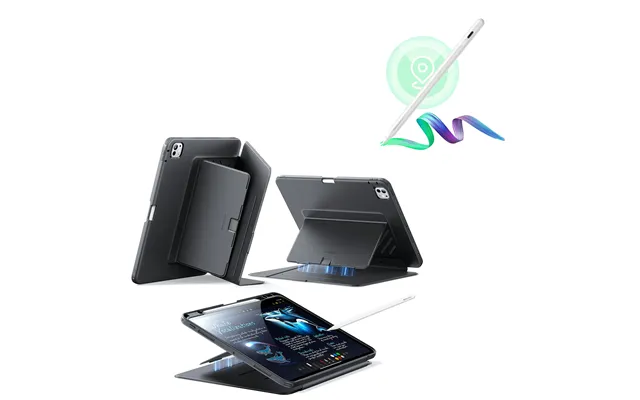 Ipad Pro 13 2024 Flip Magnetic Case With Pencil Bundle - Black