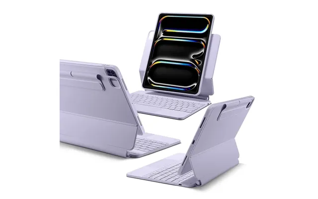 Ipad Pro 13 2024 Rebound Magnetic Keyboard Case 360 - Uk Layout-purple