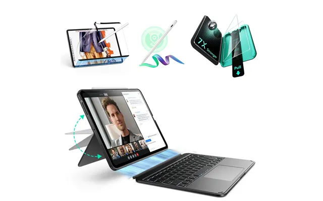 Ipad Pro 13 2025 Bundle Shift Keyboard Case, Geo Digital Pencil, And Screen Protectors - Us Layout