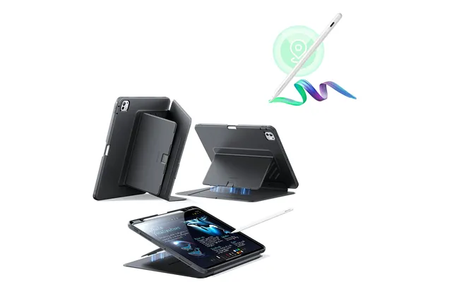Ipad Pro 13 2025 Flip Magnetic Case With Pencil Bundle - Black