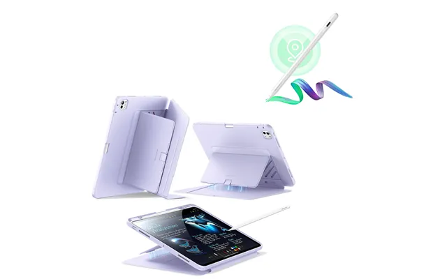 Ipad Pro 13 2025 Flip Magnetic Case With Pencil Bundle - Purple
