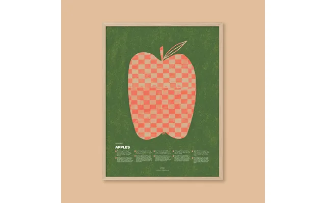 Apple Fun Facts Print - 24x36 Natural Frame