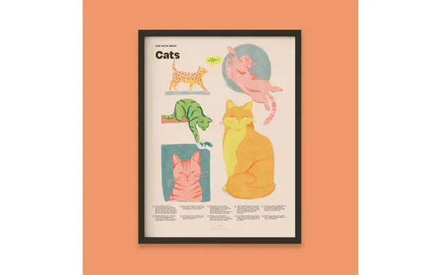 Cat Fun Facts Print - 12x16 Black Frame