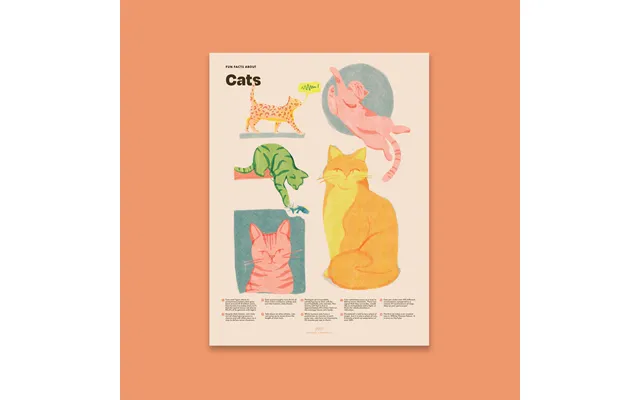 Cat Fun Facts Print - 18x24 Unframed