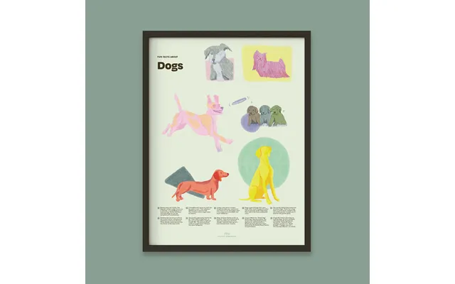 Dog Fun Facts Print - 24x36 Black Frame