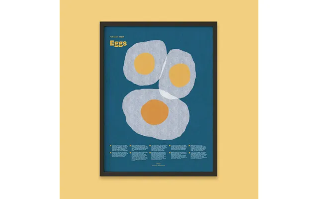 Egg Fun Facts Print - 18x24 Black Frame