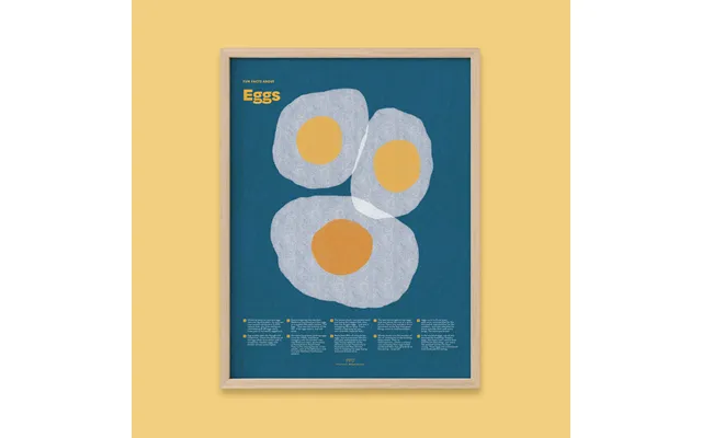 Egg Fun Facts Print - 24x36 Natural Frame