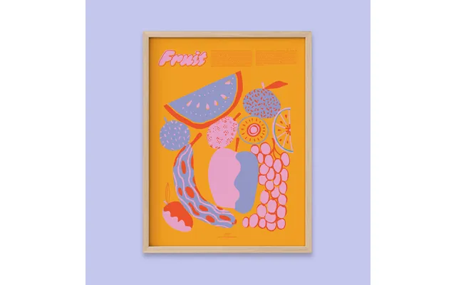Fruit Fun Facts Print - 12x16 Natural Frame