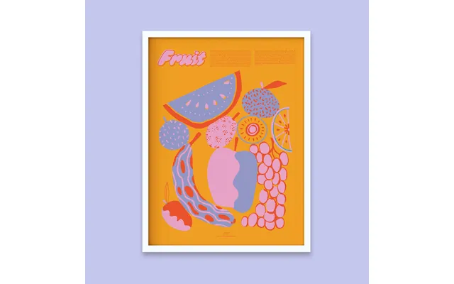 Fruit Fun Facts Print - 18x24 White Frame