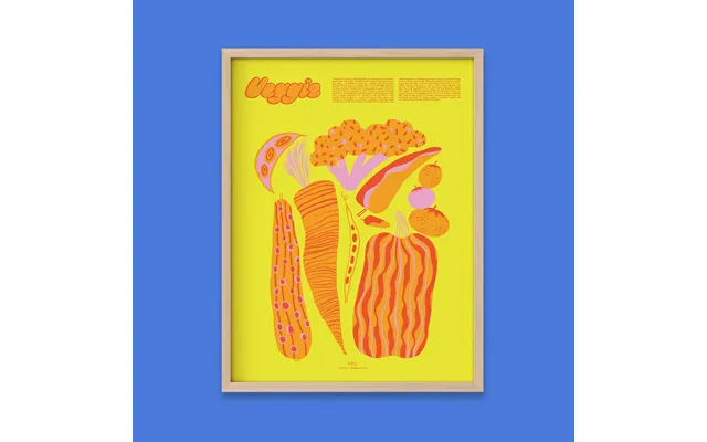 Veggie Fun Facts Print - 18x24 Natural Frame