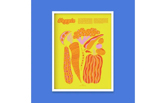 Veggie Fun Facts Print - 18x24 White Frame