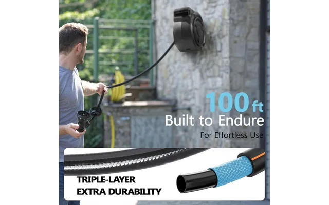 Garden Hose Reel 1 2 In X 100 Ft Wall-mounted