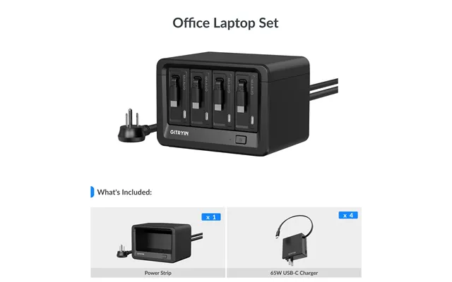 Gitryin Desktop Charging Station 12-in-1 65w Combo - Black Office Laptop Set