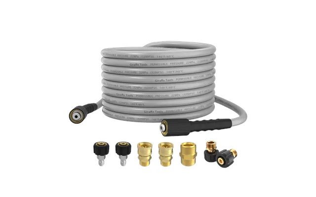 Super Flexible Power Washer Hose 25ft-100ft - With Accessories 50ft