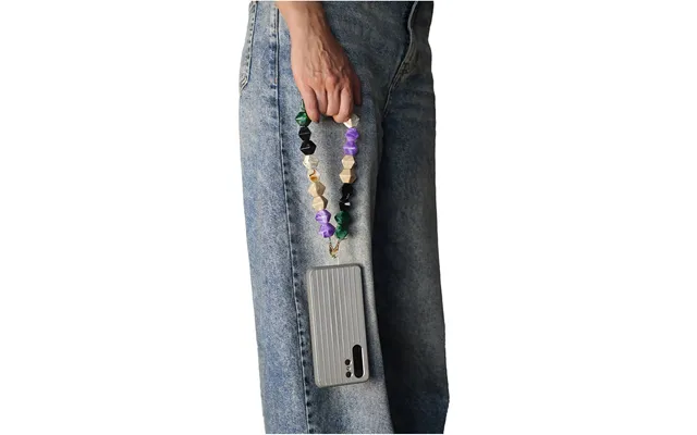 Goddiva Accessories Acrylic Rhombohedral Crystal Phone Strap - Multicolour Green