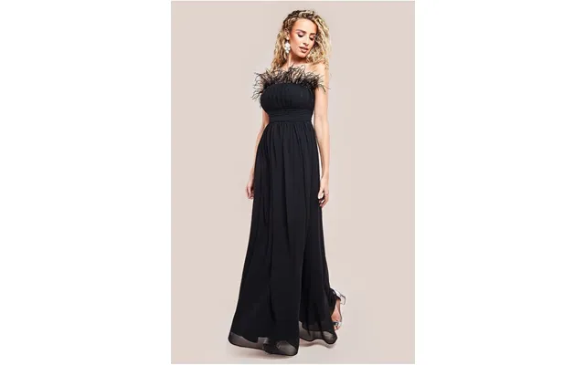 Goddiva Bridesmaids Chiffon Maxi Dress - Black