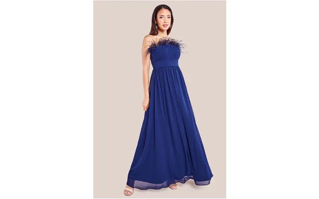 Goddiva Bridesmaids Chiffon Maxi Dress - Navy