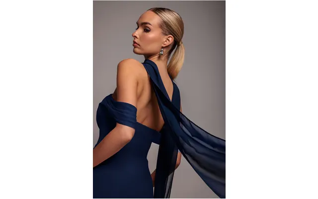 Goddiva Chiffon Scarf - Navy Blue