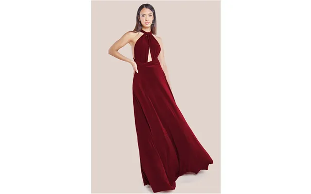 Goddiva Multiway Tie-up Maxi Dress - Berry
