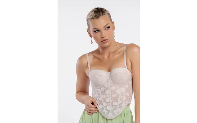 Goddiva Textured Floral Mesh Corset