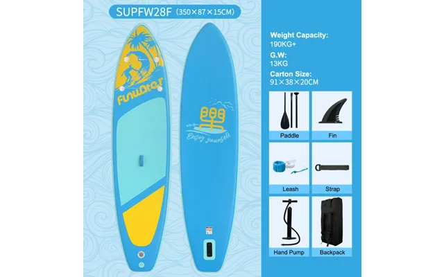 Eu Direct 350*87*15cm Funwater Inflatable Paddle Board Ultra-light Surf Sup Board Non-slip Water Sport Paddling Board Wi