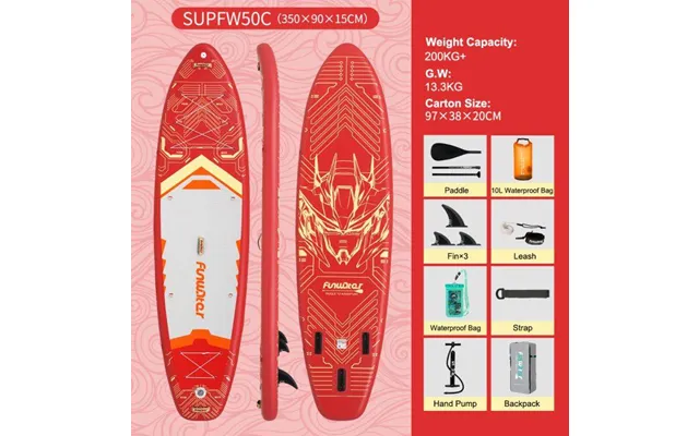 Funwater Supfw50a B C Inflatable Stand Up Paddle Board 350*90*15cm Weight Capacity 200kg