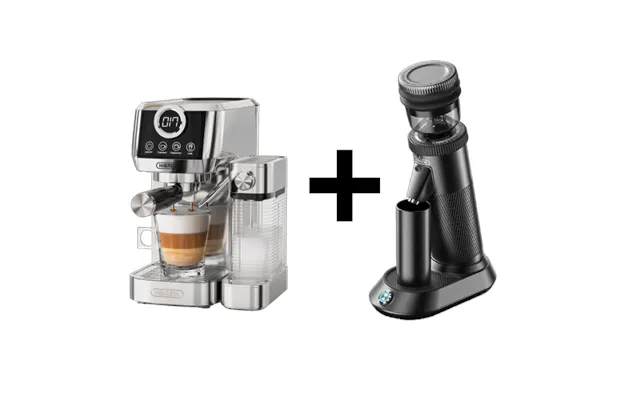 Hibrew Semi Automatic Coffee Machine Stainless Steels H13a G5 48mm Conical Burr Electric Coffee Grinder Bundle