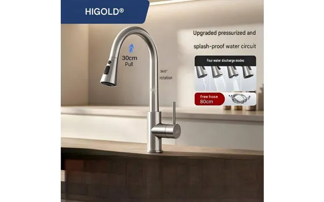 Higold 304 Stainless Steel Kitchen Faucet With Pull-down Sprayer - 360 Swivel