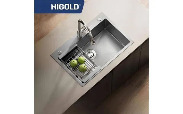 Higold Kitchen Nano Sink Handmade Single Bowl 304 Stainless Steel Gray Vegetable Washing Basin Dishwashing Basin Large S