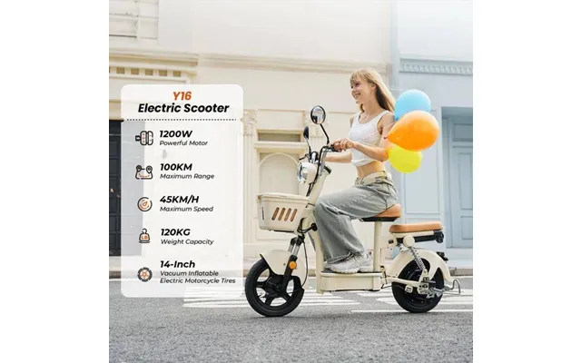 Iscooter Y16 14-inch City Ride E-scooter Dual Comfortable Seat With Baskets 1200w 48v20ah Long Range 90-100km Electric S