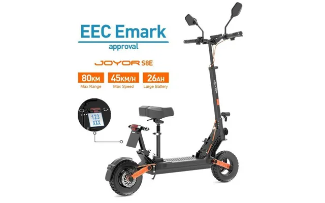 Joyor S8e Electric Scooter Eec Emark Certified 800w Motor 48v 26ah Battery 80km Max Range 10 Inch Wide Tires 45kmh Speed