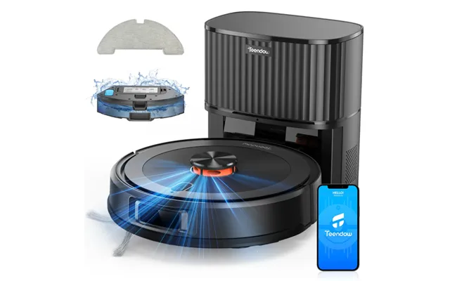 Teendow D10s Max 2600mah Robot Vacuum Cleaner And Mop With Auto-empty Station 4500pa Powerful Suction 3l Dust Bag Smart 