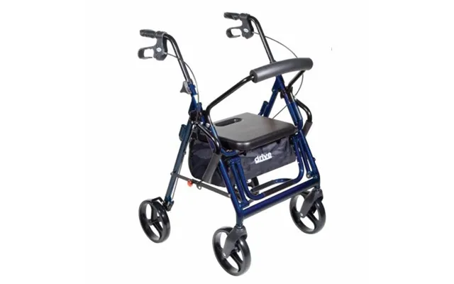 Drive Medical - 4 Wheel Rollator Drive Duet Black Folding Aluminum Frame