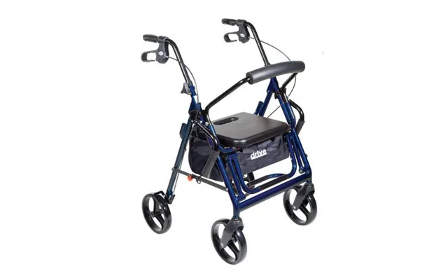 Drive Medical - 4 Wheel Rollator Drive Duet Blue Folding Aluminum Frame