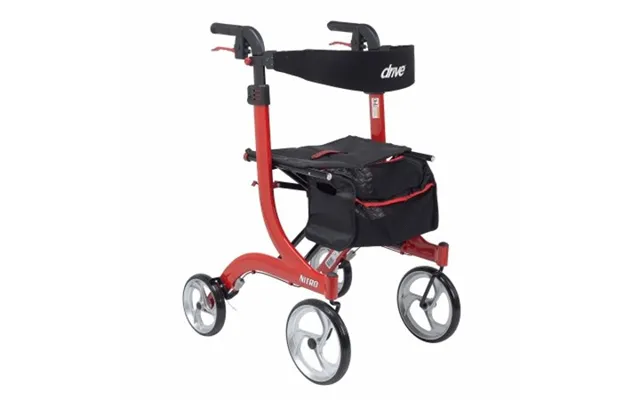 Drive Medical - 4 Wheel Rollator Drive Nitro Red Tall Height Aluminum Frame