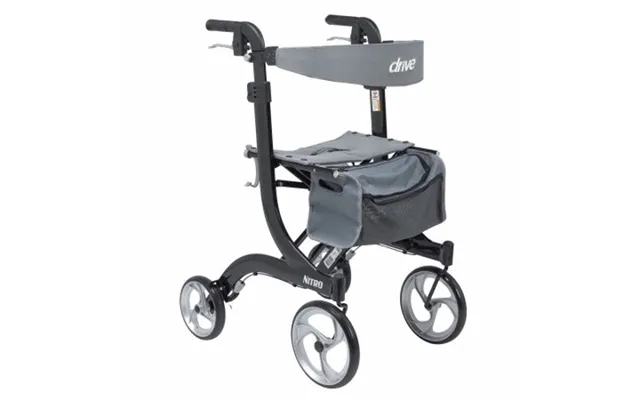 Drive Medical - 4 Wheel Rollator Nitro Black Tall Height Aluminum Frame