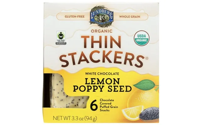 Lundberg - Organic Thin Stackers White Chocolate Lemon Poppy Seed