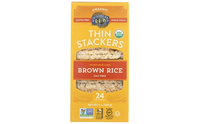 Lundberg - Puffed Grain Cakes Thin Stackers Brown Rice Salt Free