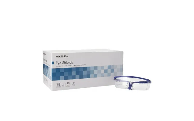 Mckesson - Protective Glasses Mckesson Brand Clear Tint Blue Clear Frame Over Ear One Size Fits Most