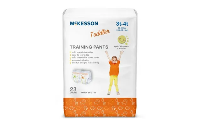 Mckesson - Toddler Training Pants Pull On With Tear Away Seams Size 3t To 4t Disposable Heavy Absorbency