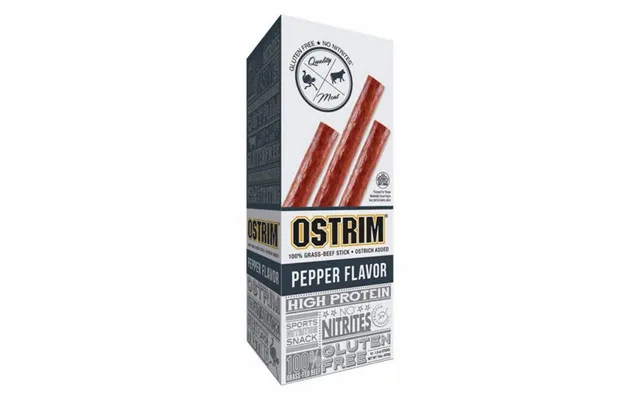 Ostrim Natural - High Protein Beef And Ostrich Pepper Snack Sticks