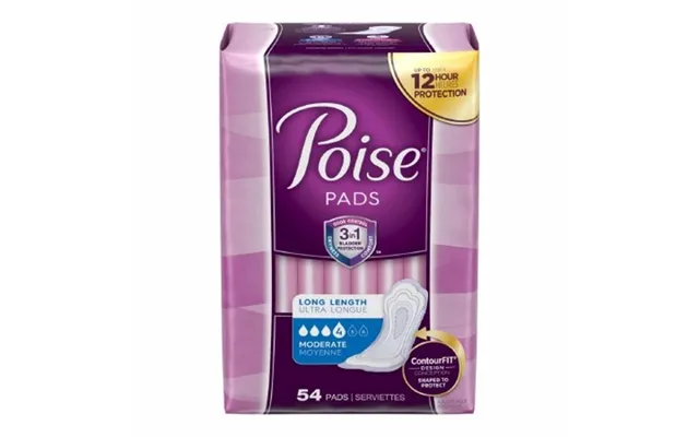 Poise - Bladder Control Pad Poise 12.20 Inch Length Moderate Absorbency Absorb-loc Core One Size Fits Most